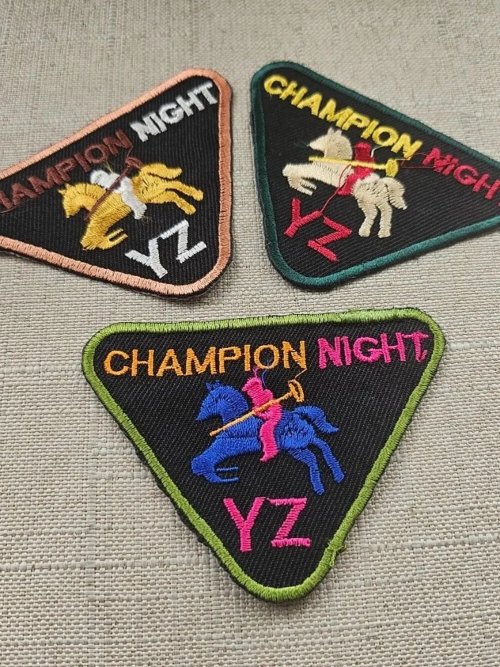 Lot of 3 Iron on Patches for Jackets Clothes Craft Embroidery Champion Night NEW - Picture 5 of 12